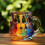 Gitarrenkunst-Becher, 3D-bemaltes Glas, 355 ml 3