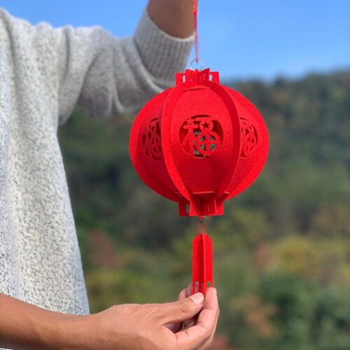25/30cm Καλή Τύχη Κόκκινο Φανάρι Διακόσμηση για Εορτασμό Κινέζικης Πρωτοχρονιάς 1