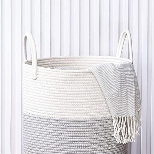 Cotton Rope Laundry Hamper 58L Blue 2