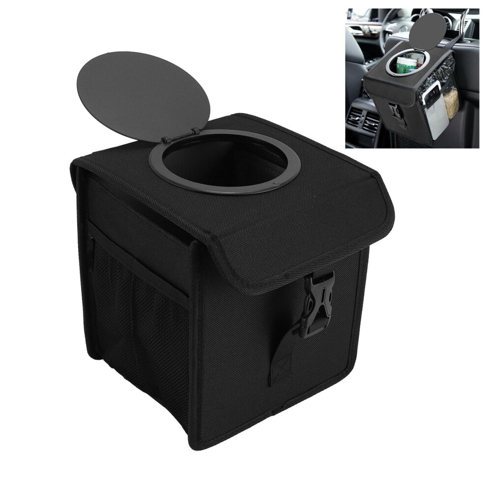 Foldable Car Trash Can With Lid, Leakproof, Waterproof, 1.2L, 20X15cm 4931384868305