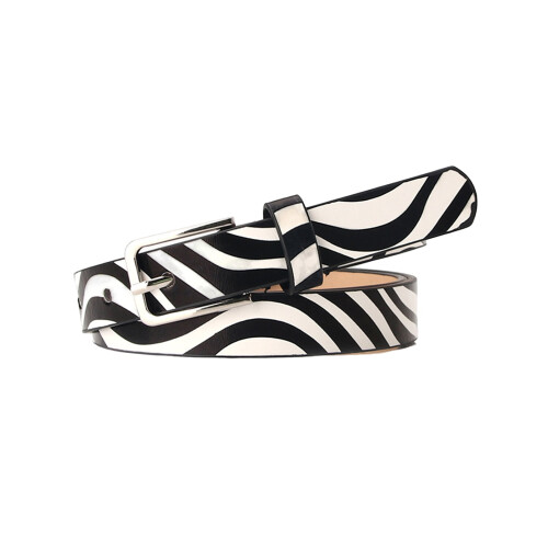 Női műbőr zebra leopárdmintás öv 2