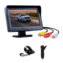 Backup Camera with 4.3 Inch Monitor, Night Vision Waterproof Plug and Reverse Rear View Camera System for Car Truck