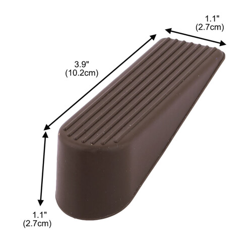 Rubber Door Stopper Wedge 4 Pack Coffee Colour 2