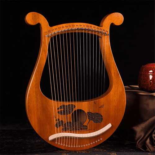 Lyre Harp 19 String Beginners Harp,Portable 19-Tone Small 19-String Musical Instruments Solid Wood 2