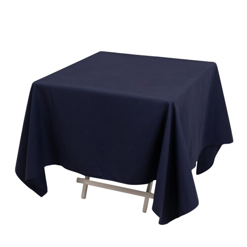 Cotton Blend Square Tablecloth 70 x 70 in Navy Blue 1