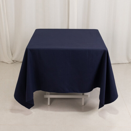 Cotton Blend Square Tablecloth 70 x 70 in Navy Blue 2