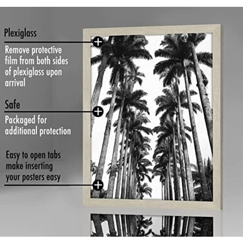 22x28 Poster Frame with Polished Plexiglass – Engineered Wood, Vertical/Horizontal Display – Grey 2