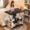 Mobiler Schreibtisch, höhenverstellbare, kompakte Workstation mit 2