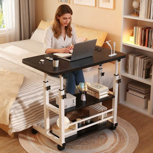 Mobiler Schreibtisch, höhenverstellbare, kompakte Workstation mit 1