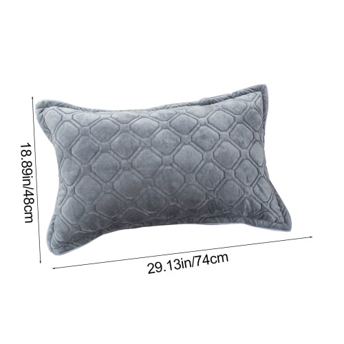 Grey Cotton Quilted Pillow Case Breathable Soft Elastic 2