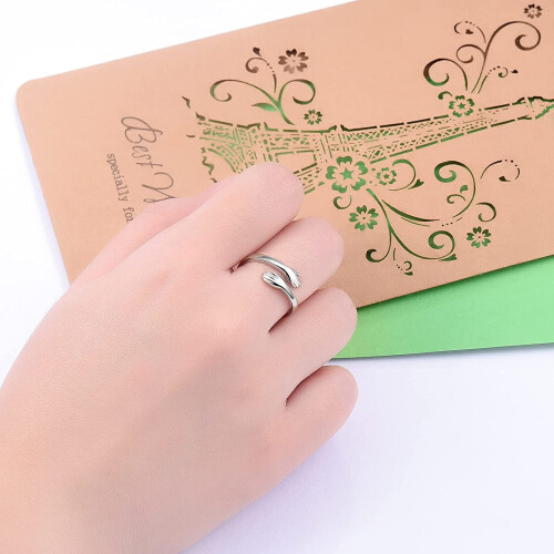 Adjustable Hug Ring, Sterling Silver 1