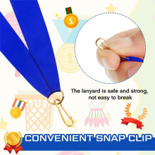 100 Unidades Cintas para el Cuello con Broches Presión, Medallas Sólidas, Cordones para Premios, Soportes Planos para Premios para Competiciones
