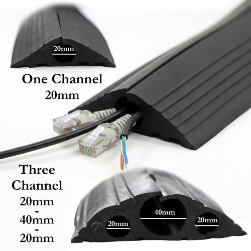 Heavy Duty Rubber Cable Protector 16cm x 5cm x 1m 1
