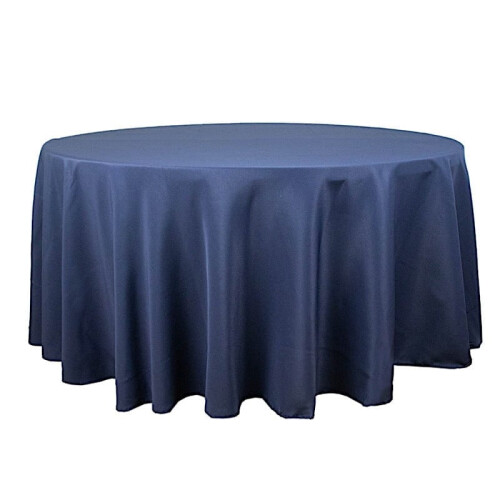 BalsaCircle 120" Navy Blue Round Polyester Tablecloth 2