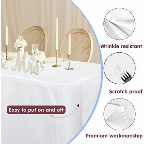 2 Pack 34x34x30in Fitted Square Tablecloths 1