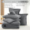 Queen Comforter Set 7-Piece Microfiber Beige 2