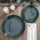 BalsaCircle10Round10" Hunter Green Γυαλιστερά Πλαστικά Πιάτα Σαλάτας Μίας Χρήσης με Χρυσό Φόντο, 5