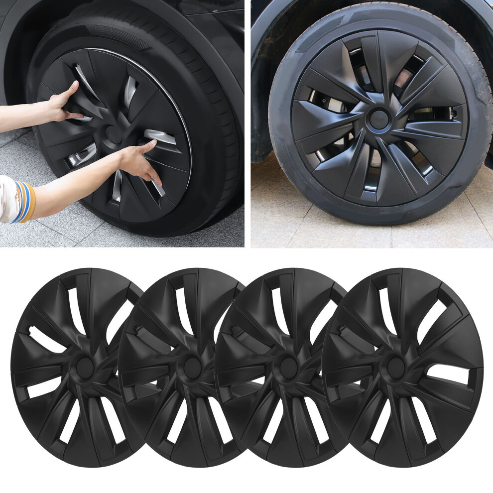 4Pcs High Strength Hub Cap Tesla Model Y Black 7055741515149