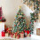 4.5ft Flocked Christmas Tree with Pine Cones and Metal Base 2