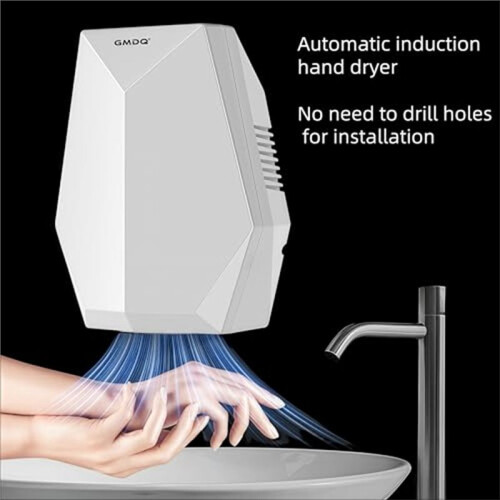 Powerful Hand Dryer, Wall-Mounted Quiet Bathroom Dryer with Compact Automatic Sensor Dryer for Home, Kitchen,Hotel (EU) 2