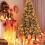 4.5FT Flocked Christmas Tree with Pine Cones 1000 Branches 4
