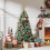 4.5ft Flocked Christmas Tree with Pine Cones and Metal Base 6
