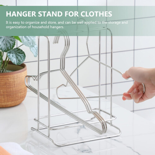 2 Stück Kleiderbügelständer aus Edelstahl, Wäscheraum-Accessoire, Kleiderbügel-Organizer 1