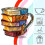Book-Stack Glass Mug, Hand-Painted, 3D Design 3