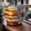 Book-Stack Glass Mug, Hand-Painted, 3D Design 4