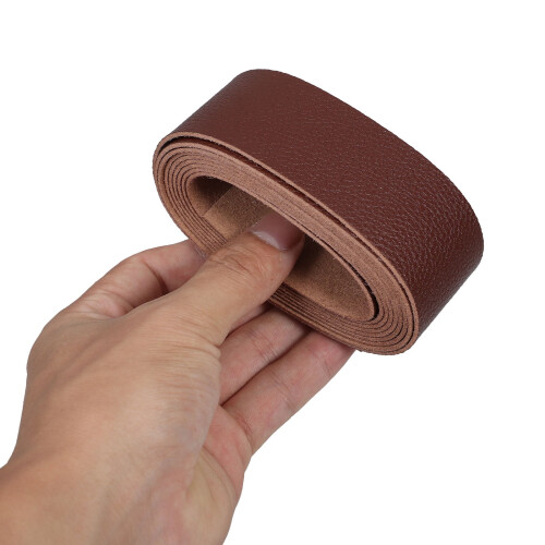 Δερμάτινο λουράκι PU σε καφέ χρώμα 200x3.75cm για τσάντες DIY 2