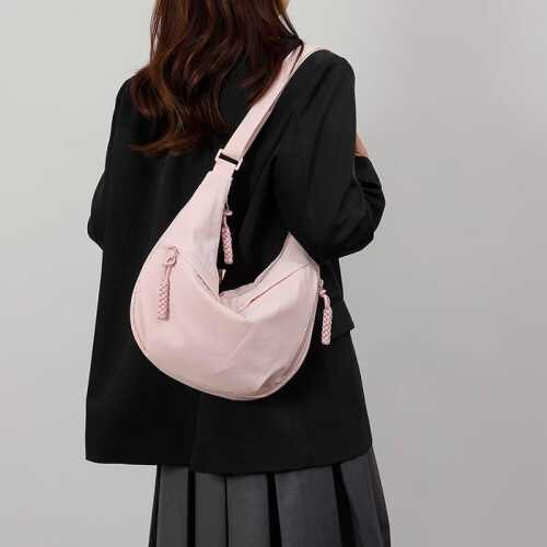 Τσάντες Crossbody από νάιλον ημισελήνου για γυναίκες, τσάντα Crossbody με καρό, ελαφριά 1