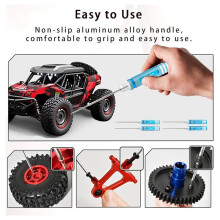Screwdrivers Set 1.5mm 2.0mm 2.5mm 3.0mm Hex Key Driver Tool Set 4pcs Anti-Stripping Bit Aluminum Handle for RC Car
