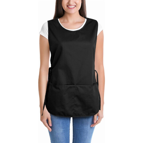 DALIX Cobbler Apron 2 Pockets Smock Regular 28.5" x 18.5" Black (2 Pack) 1