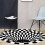 Round Black & White 3D Vortex Carpet 24x24 in 3