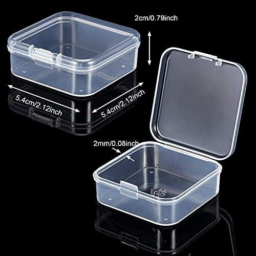 Boîte de rangement transparente pour perles avec couvercle à charnière 1