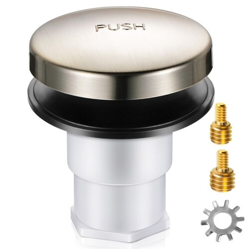 Bathtub   Drain Stopper,with 3/8in,5/16in Thread Studs and Star Shape Lock Washer, Tip Toe Shower Stopper Universal
