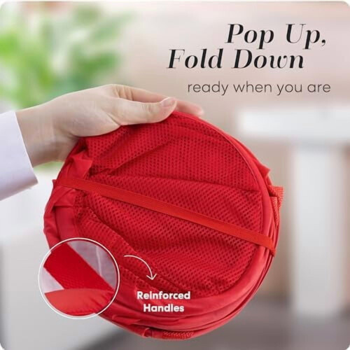 Collapsible Mesh Hamper with Wide Opening & Side Pocket 2