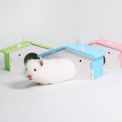 Houten hamsterhuisje 14x9x8cm 2