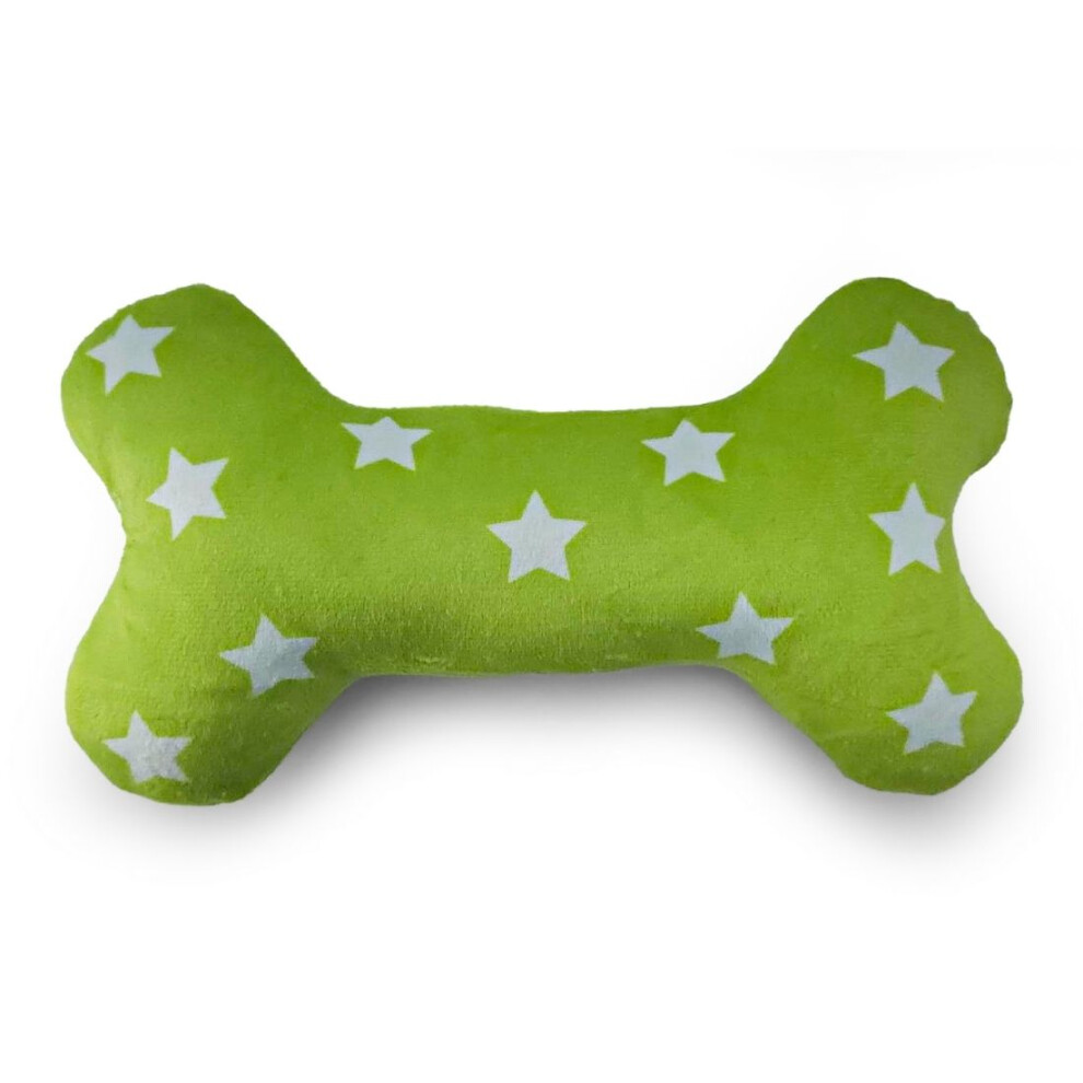 Hugglepets Party Pup Squeaky Bone Dog Toy - Lime