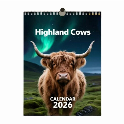 Ημερολόγιο τοίχου Highland Cow2026Μηνιαίο μεγάλο έντυπο 1