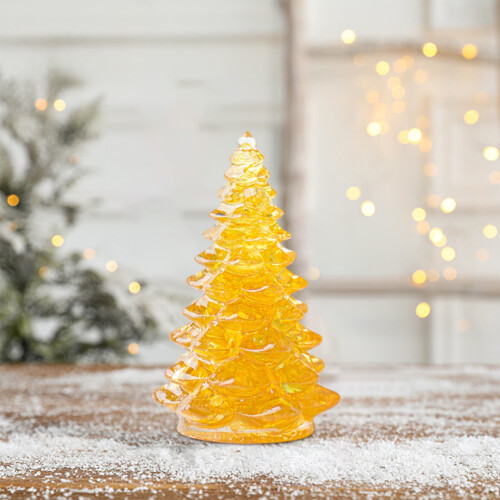 Resin Crystal Christmas Tree Ornament - Yellow, 1 pc 1