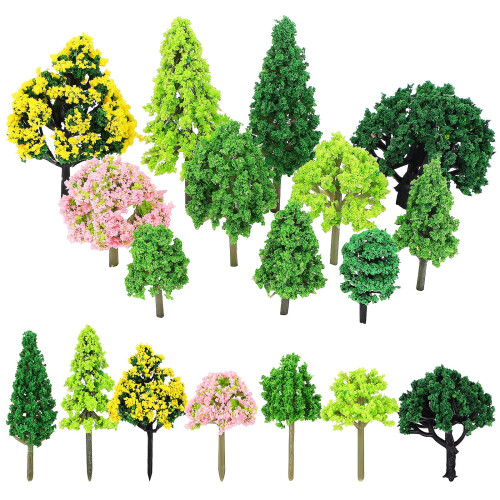 Set di 55 mini alberi realistici per diorami 2