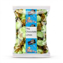 1kg Stockleys Chocolate Limes Hard Boiled Sweets Bulk Bag Wrapped Retro Candy
