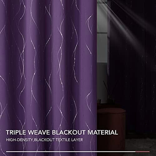 Purple Blackout Curtains 38x54" – Thermal, 2