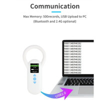 Animal RFID Reader 134.2KHz 125kHz USB/2.4G Cat Dog Microchip Scanner FDX-B Glass Chip Identification Tag Reader A