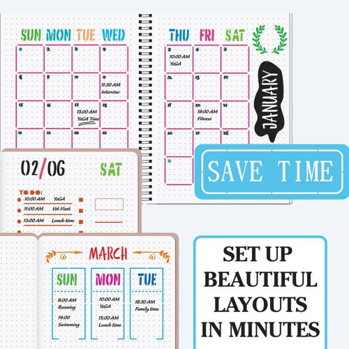 Set di 20 stencil per agende e scrapbooking 2