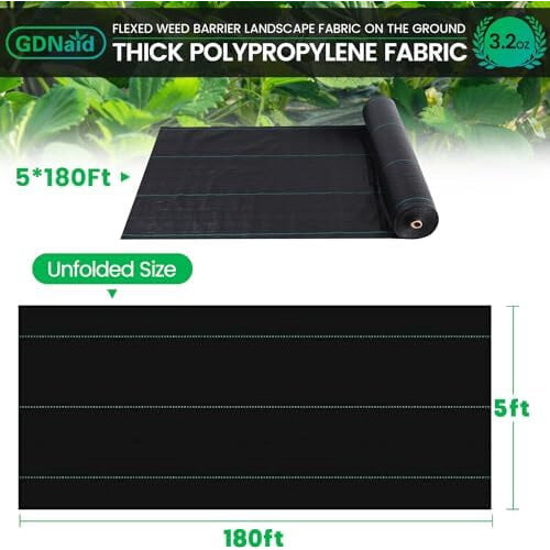 Ύφασμα φραγμού ζιζανίων βαρέως τύπου 5ft x 180ft 1