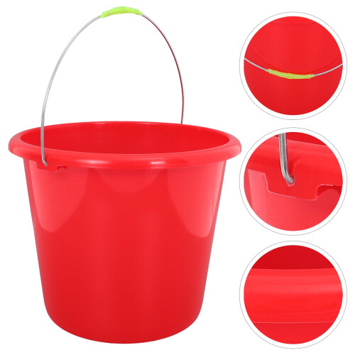 Röd plastskopa med ergonomiskt handtag, 5 gallon 1