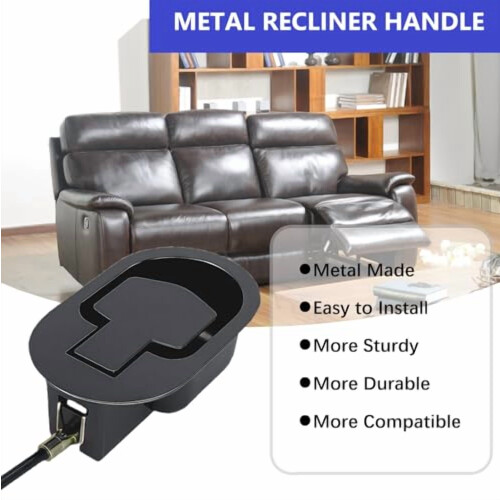 Metal recliner handle replacement with cable 4.7 inch 2