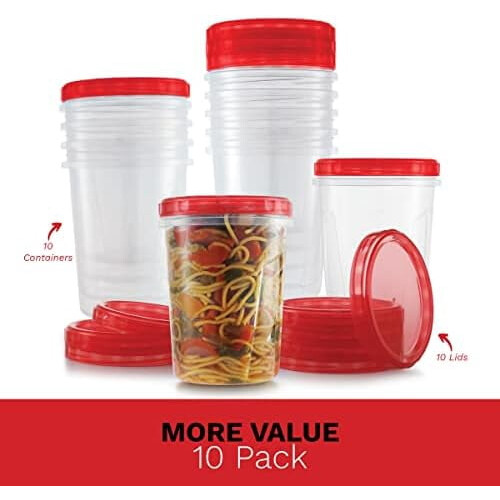 32 oz Freezer Storage Containers with Lids (10 Pack) 1